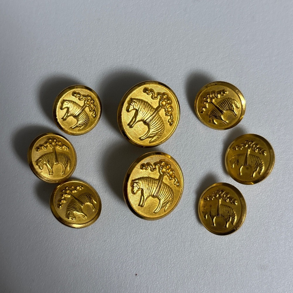 Brooks Brothers Blazer Buttons Gold Waterbury USA 15mm 20mm Set 8pc Replacement